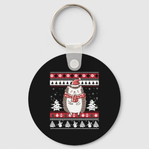 Hedgehog Christmas  Key Ring