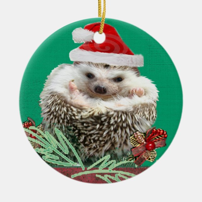 Hedgehog Christmas Ornament (Front)