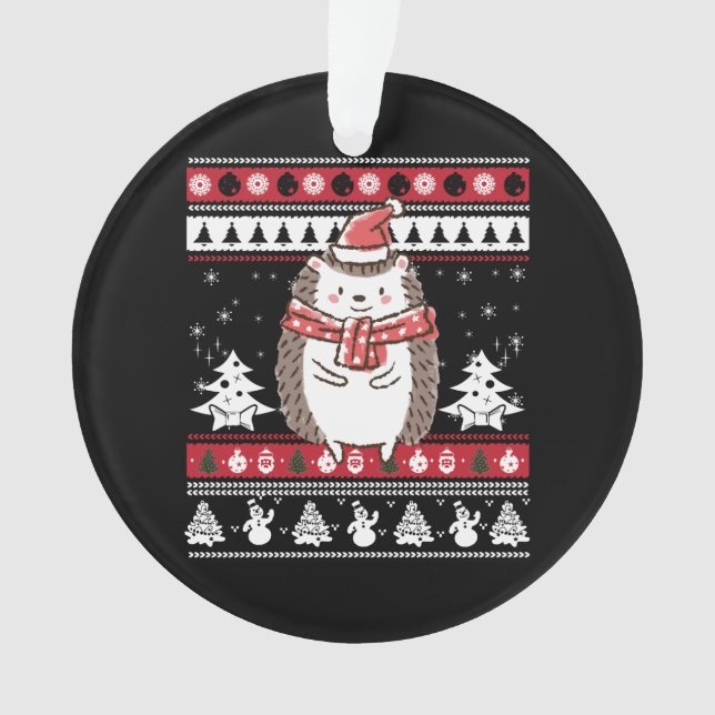 Hedgehog Christmas Ornament (Front)