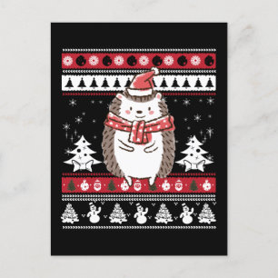 Hedgehog Christmas Postcard