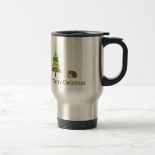 Hedgehog Christmas Scene Travel Mug