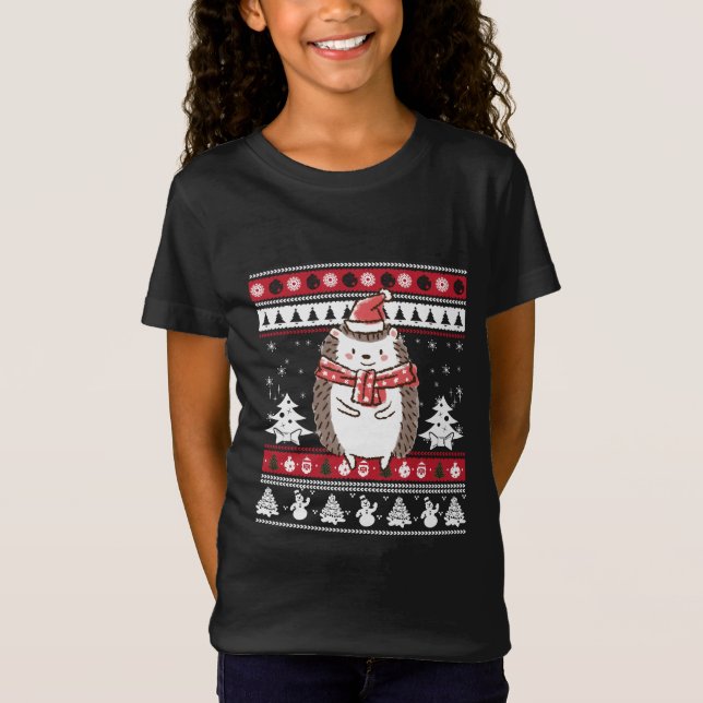 Hedgehog Christmas T-Shirt (Front)