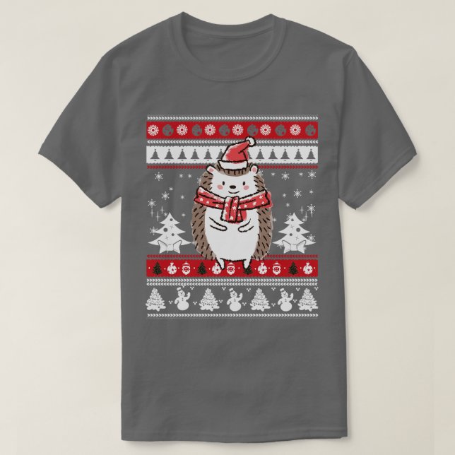 Hedgehog Christmas T-Shirt (Design Front)