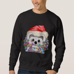 Hedgehog Christmas Tree Light Tangled Pajama Xmas  Sweatshirt