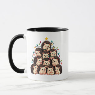 Hedgehog Christmas Tree Merry Christmas Xmas Mug