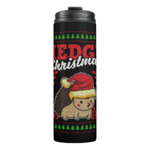 Hedgehog Christmas Ugly Christmas Xmas Gift Thermal Tumbler
