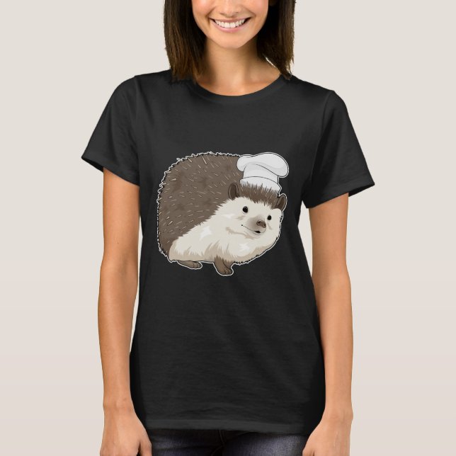 Hedgehog Cook Chef hat T-Shirt (Front)