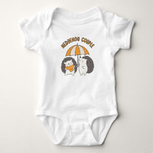 Hedgehog couple  baby bodysuit