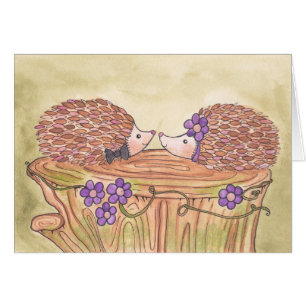 Hedgehog Couple Wedding Card