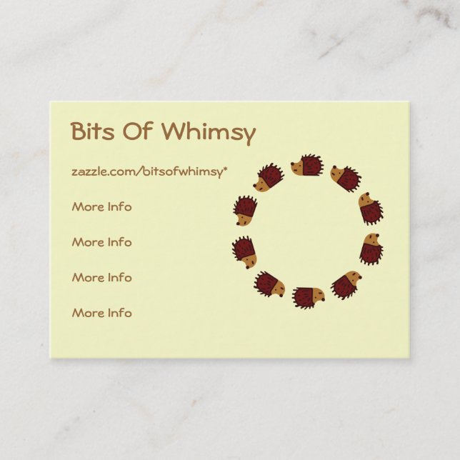 Hedgehog Crossing! Business Card (Front)
