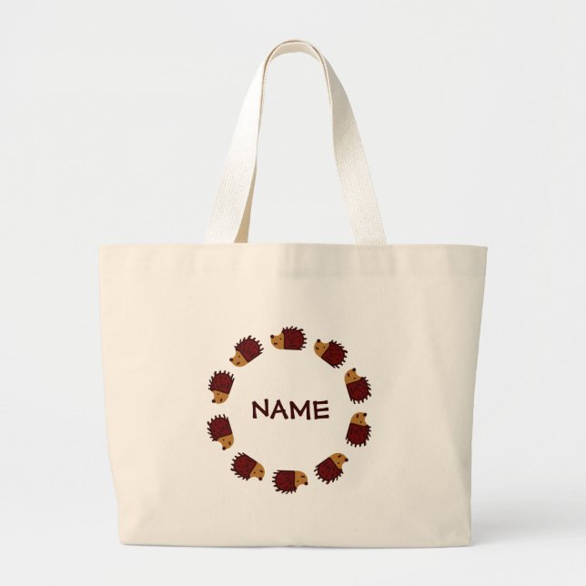 Hedgehog Crossing! Large Tote Bag (Front)