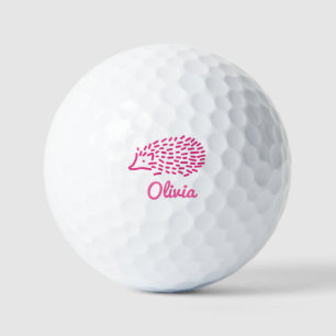 Hedgehog Cute Adorable Pretty Pink Golf Ball