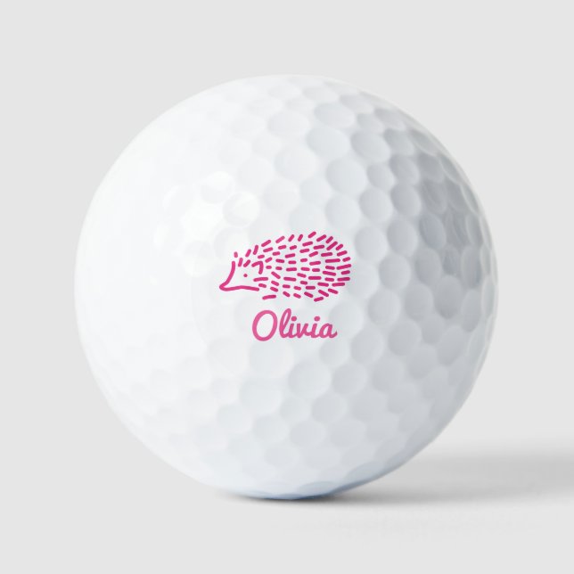 Hedgehog Cute Adorable Pretty Pink Golf Ball (Front)