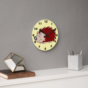Hedgehog Design Round Clock