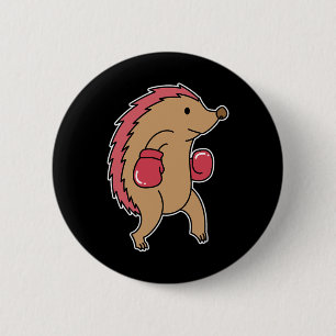 Hedgehog Does Boxing 6 Cm Round Badge