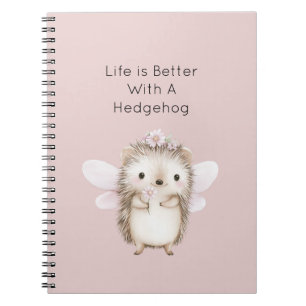 Hedgehog Fairy with Flowers Notebook