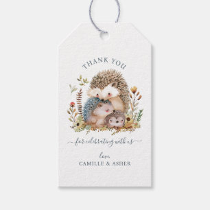 Hedgehog Family Baby Shower Thank You Favour Tag