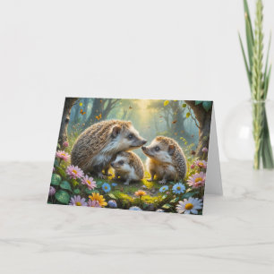 Hedgehog Family Card