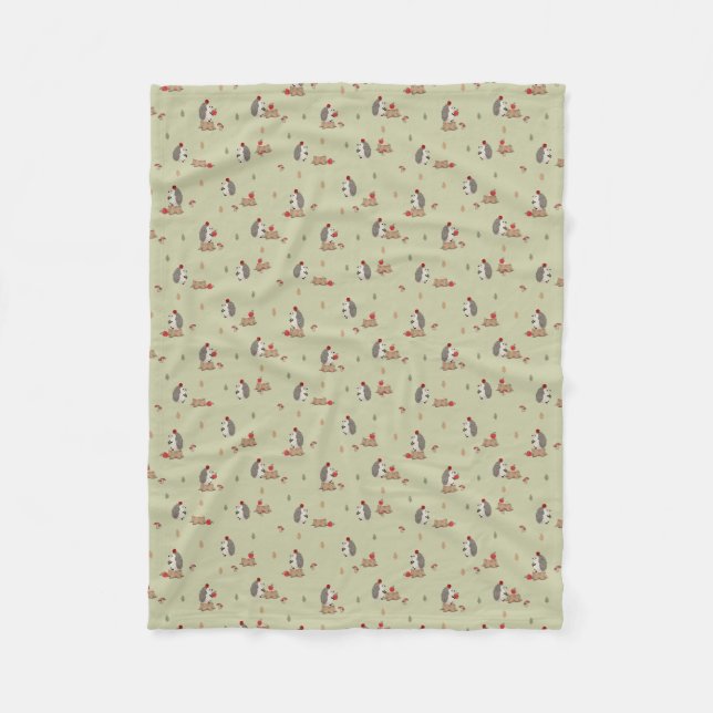 Hedgehog Fleece Blanket (Front)