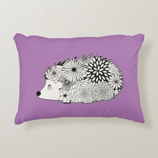 hedgehog floral pillow (Front)