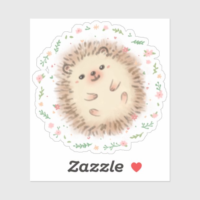 Hedgehog & Flowers Illustration (Sheet)