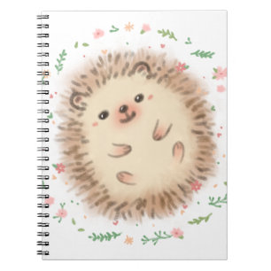 Hedgehog & Flowers Illustration Notebook