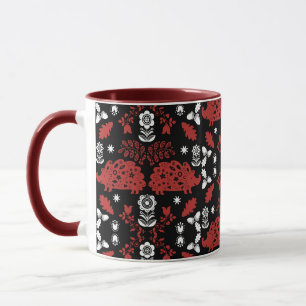 Hedgehog Folk Art Mug