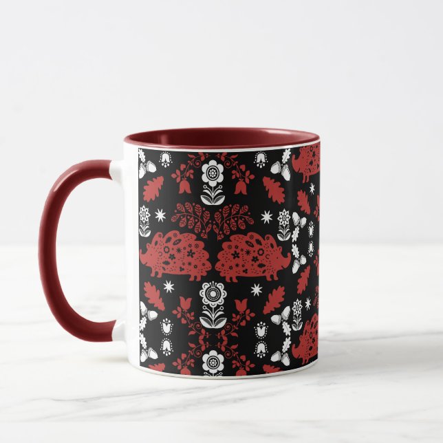 Hedgehog Folk Art Mug (Left)