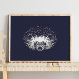 Hedgehog | Forest Animal Hedgehog Wall Print