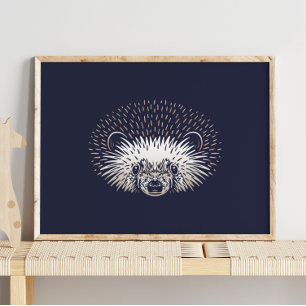 Hedgehog   Forest Animal Hedgehog Wall Print