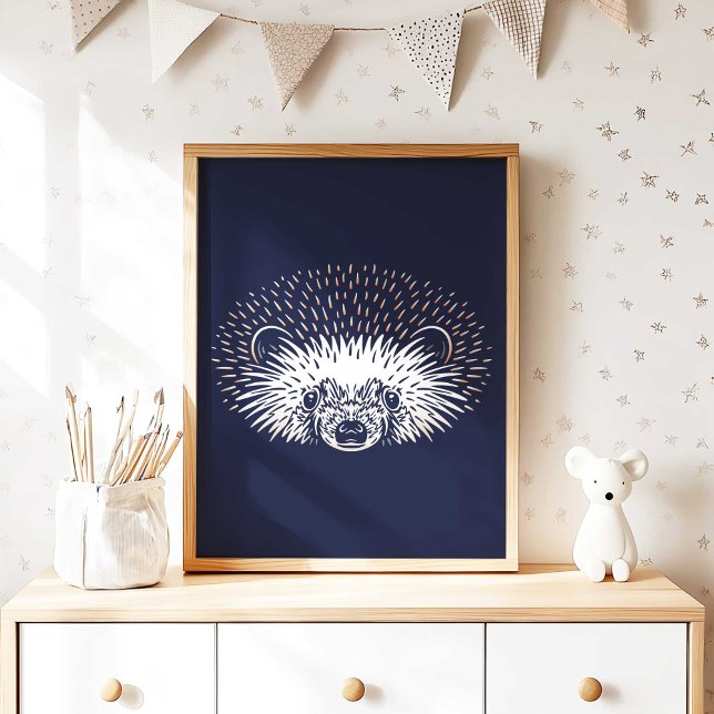 Hedgehog Forest Animal Nursery Wall Art Poster (Hedgehog Forest Animal Nursery Wall Art Poster Print by TinkPrints.)
