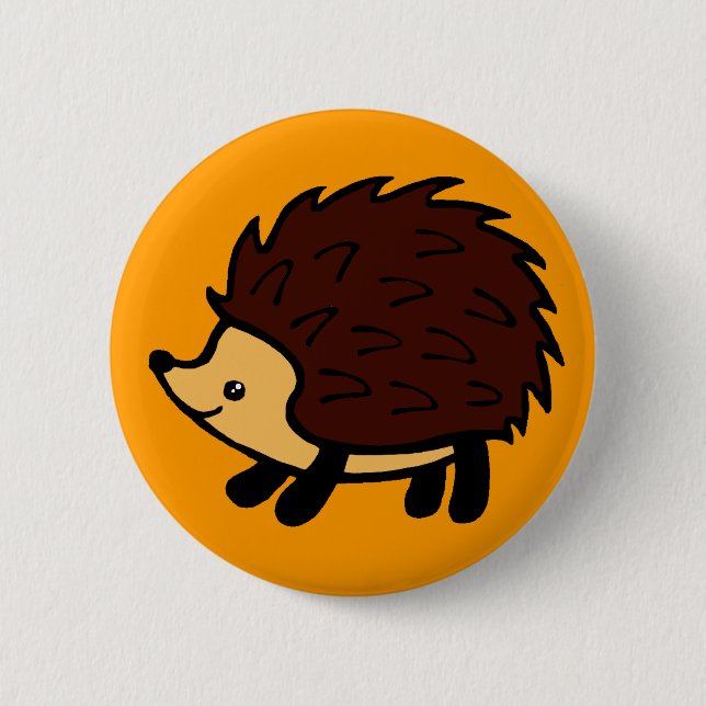 Hedgehog forest orange button (Front)