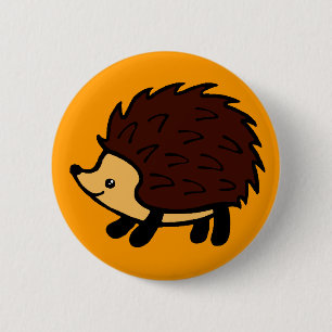 Hedgehog forest orange button