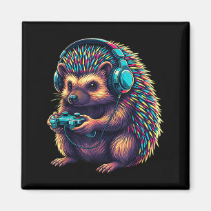 Hedgehog Gaming Animal Video Games Funny Hedgehog Magnet