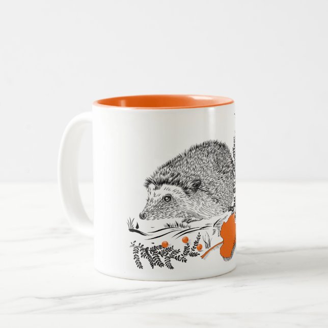 Hedgehog graphicart Two-Tone coffee mug (Front Left)