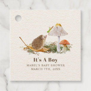 Hedgehog Grasshopper Mushroom Woodland Baby Shower Favour Tags