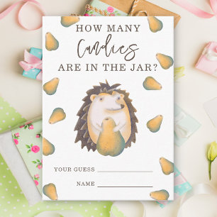 Hedgehog - Guess how many candies Enclosure Card