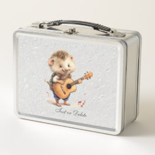 Hedgehog Guitar Metal Lunch Box