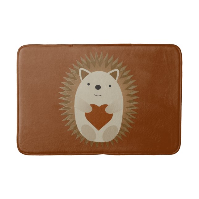 Hedgehog Heart Bath Mat (Front)