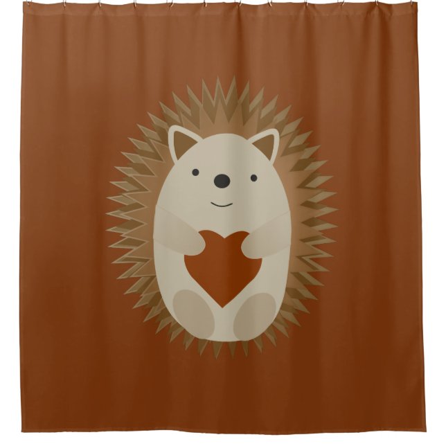 Hedgehog Heart Shower Curtain (Front)