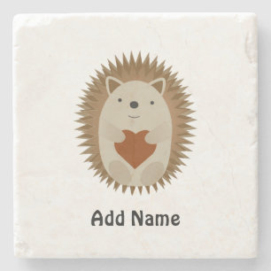 Hedgehog Heart Stone Coaster