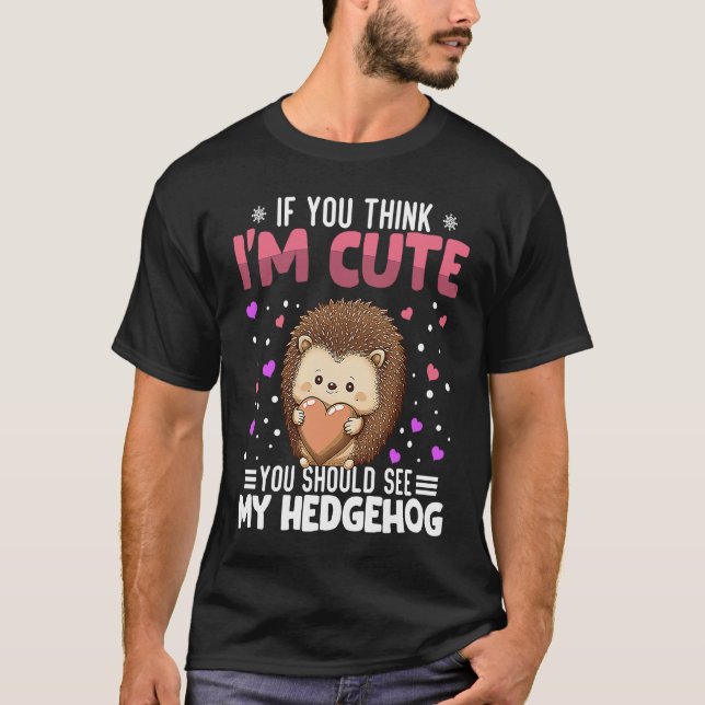 Hedgehog Heart Valentine's Day Animal For Womens K T-Shirt (Front)