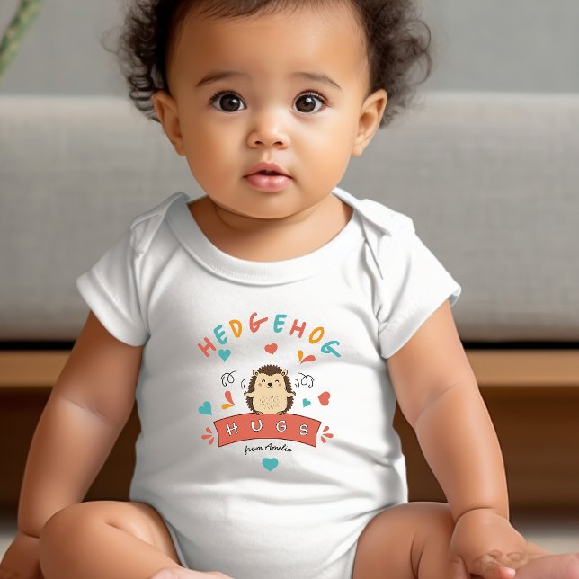 Hedgehog Hugs – Cute Personalised Baby Bodysuit (Creator Uploaded)