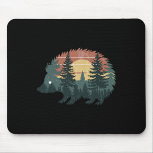 Hedgehog Hunting Hiking Outdoor Camping Forest Men Mouse Pad