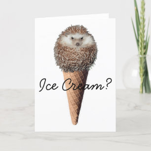 Hedgehog Ice Cream Card