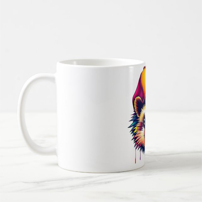 Hedgehog in a Baseball Cap Fun Design Coffee Mug (Left)