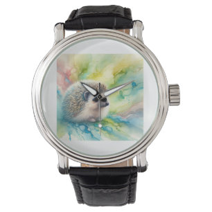 Hedgehog in a Colorful Natural Scene 040924AREF120 Watch