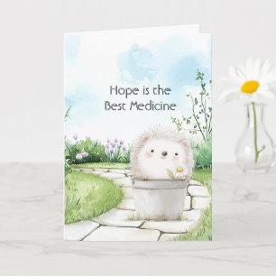 Hedgehog in Bucket Hope is the Best Medicine Card