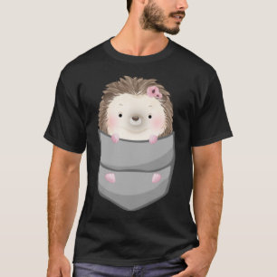Hedgehog in Pocket Women Girl Cute Hedgehog Pet He T-Shirt