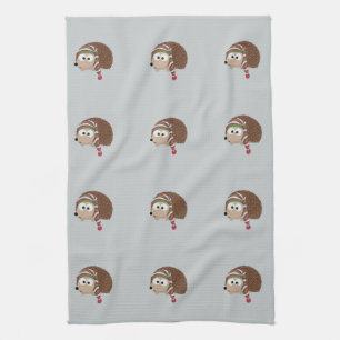 Hedgehog in Sleeping Cap Tea Towel